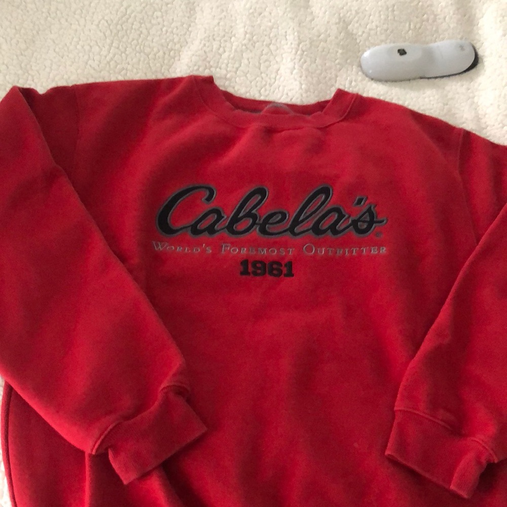 Cabelas sweatshirt.